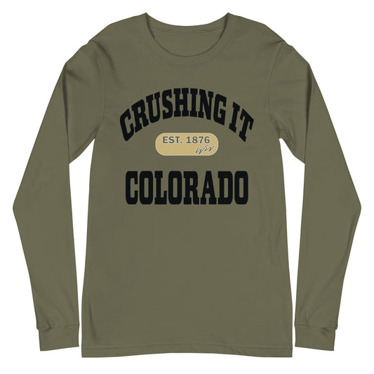 CRUSHING IT COLORADO BLACK LONG SLEEVE TEE