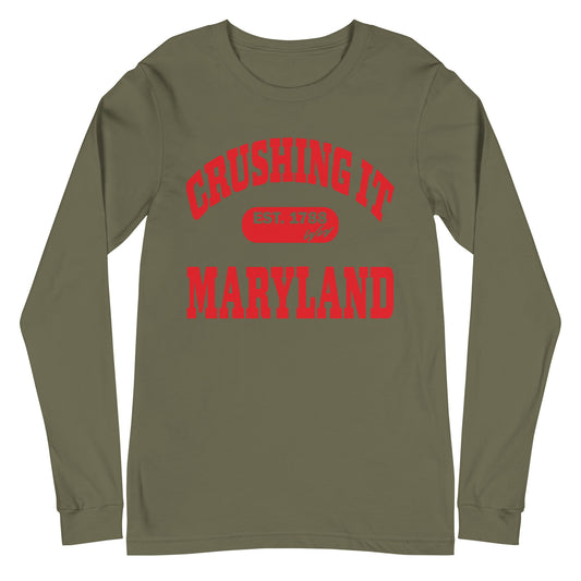 CRUSHING IT MARYLAND LONG SLEEVE TEE