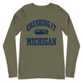 CRUSHING IT MICHIGAN BLUE LONG SLEEVE TEE