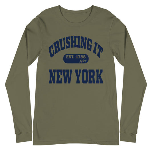 CRUSHING IT NEW YORK BLUE LONG SLEEVE TEE