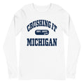 CRUSHING IT MICHIGAN BLUE LONG SLEEVE TEE