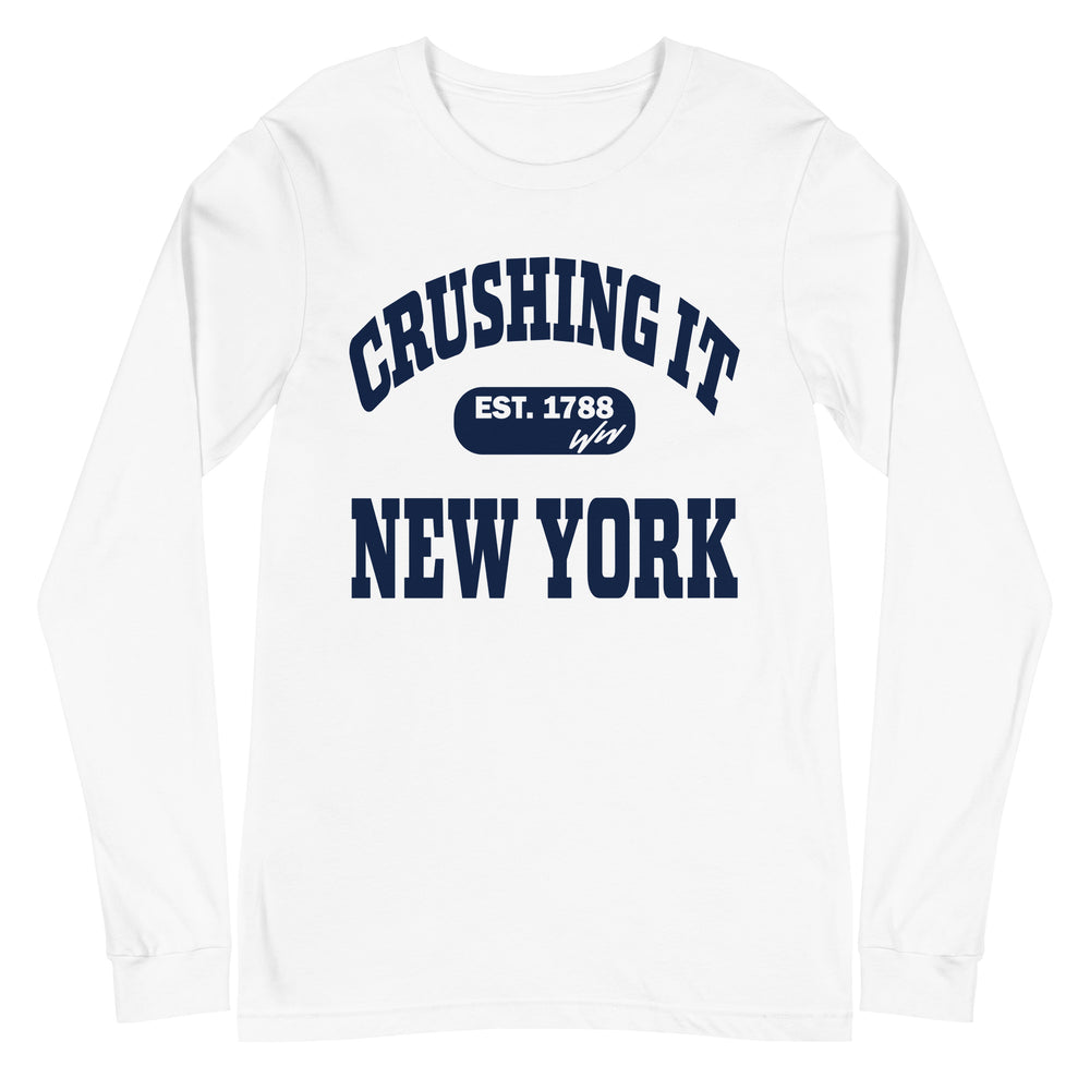 CRUSHING IT NEW YORK BLUE LONG SLEEVE TEE