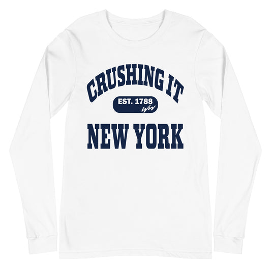 CRUSHING IT NEW YORK BLUE LONG SLEEVE TEE