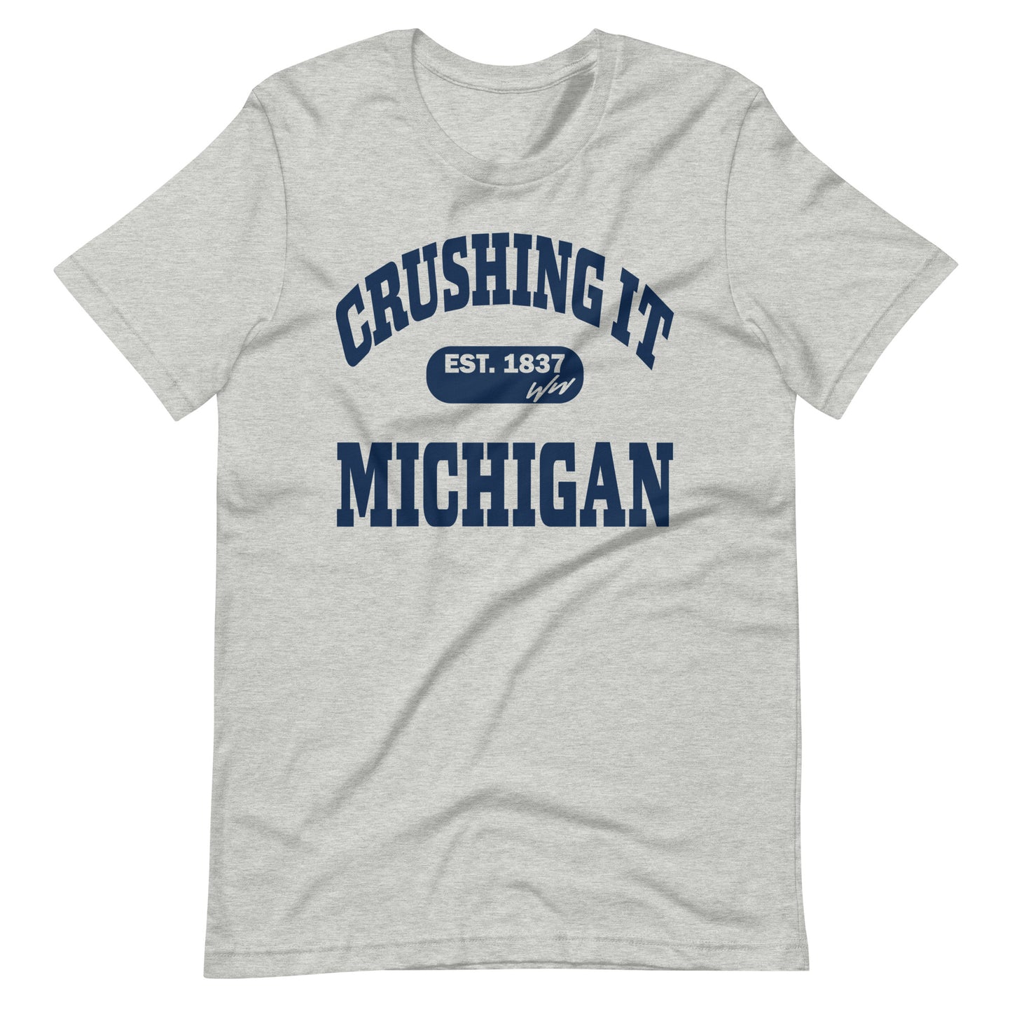 CRUSHING IT MICHIGAN BLUE TEE