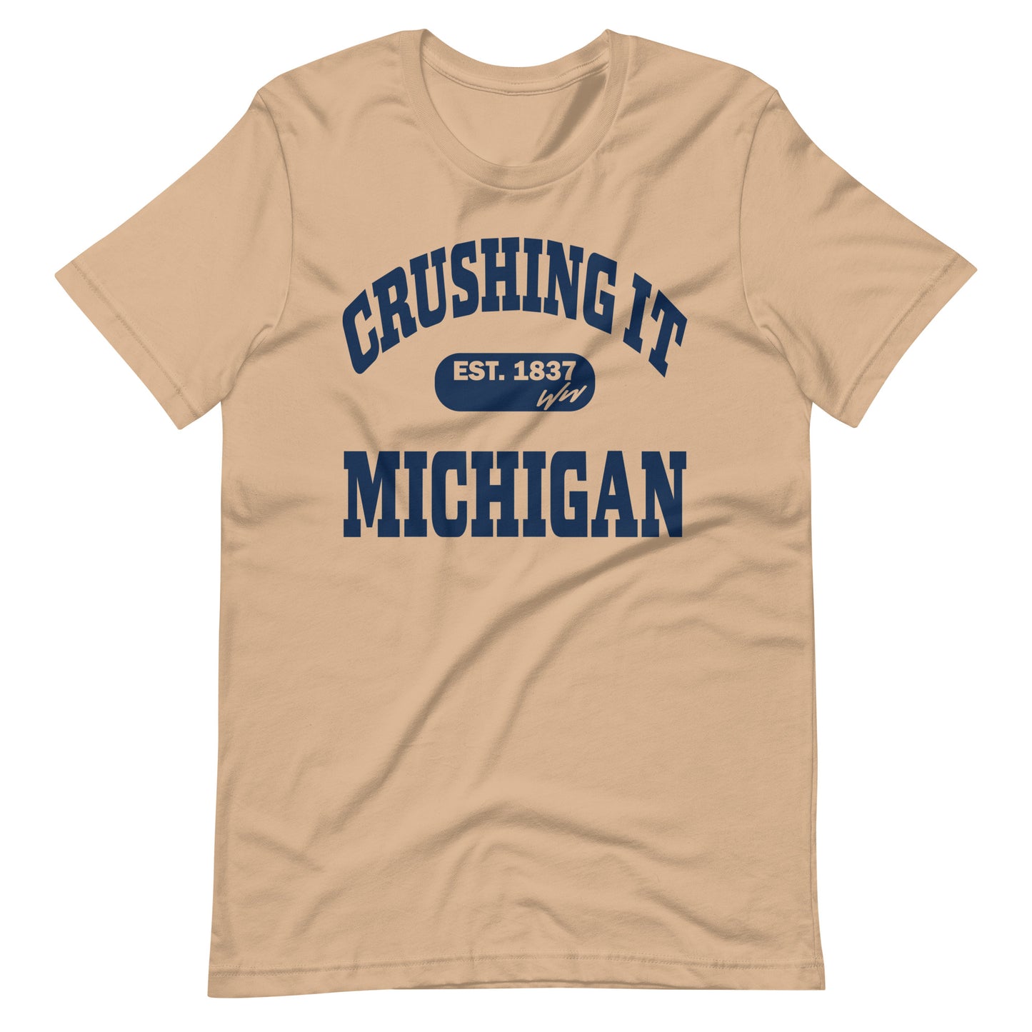 CRUSHING IT MICHIGAN BLUE TEE